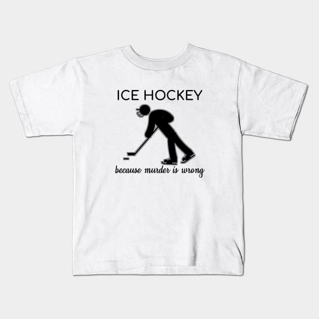 Ice Hockey Player Sarcasm Ironic Ice Skating Gift Kids T-Shirt by bigD